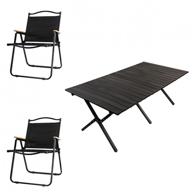 Set camping cu masa si 2 scaune pliabile