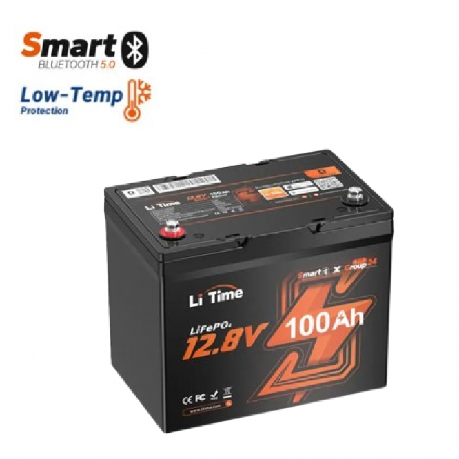 Baterie cu litiu 12V 100Ah Group24 Motorhome Bluetooth Deep Cycle pentru MiniCamper