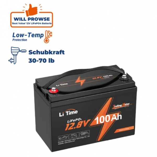 Baterie de barcă LiTime 12V 100Ah TM LiFePO4 cu p...