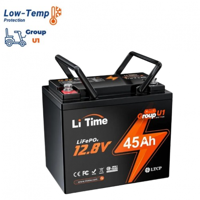 Baterie cu litiu LiTime 12V 45Ah Grupa U1 Scaun cu rotile și mobil senior, electromobil