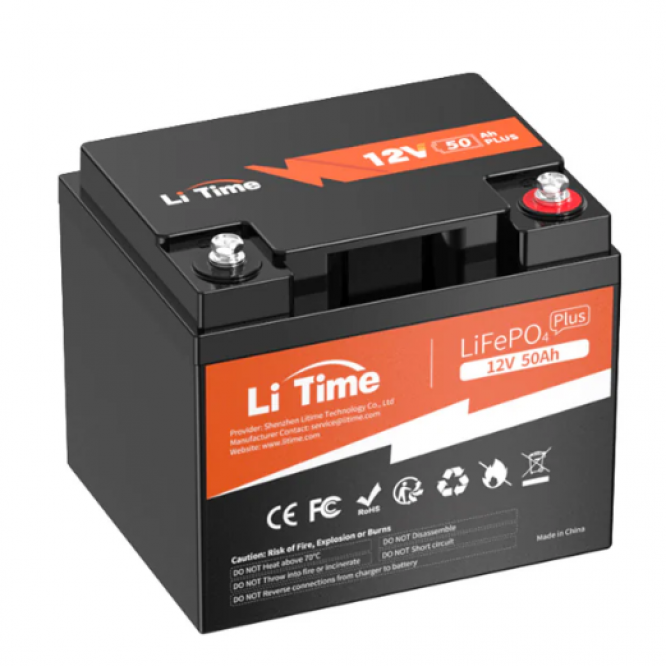 LiTime 12V 50Ah Deep Cycle Litiu Baterie pentru Marine, RV, Fish Finder