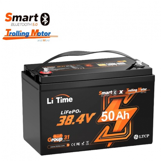 Baterie cu litiu LiTime 36V 50Ah Bluetooth Deep Cycle - Grupa 31 pentru motor de trolling de 120lb și marin